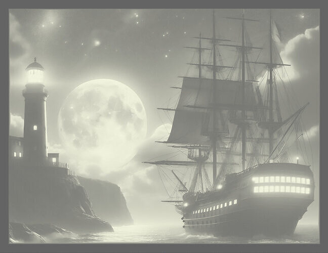 Sailboat in the night sea 3D print model