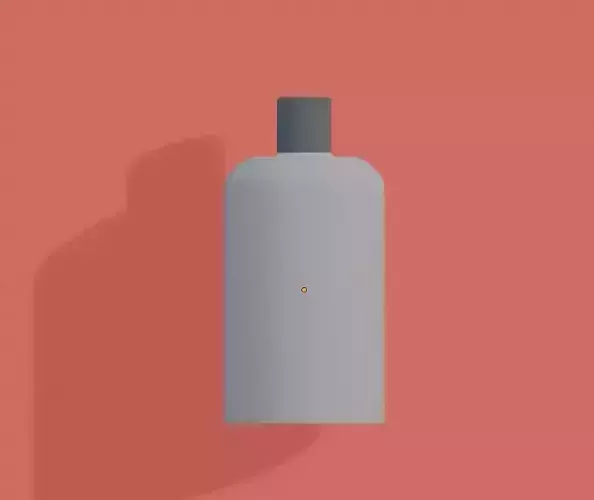 Shampoo Bottle 3D Model  Rounded Plastic Container with ShortCap 3D print model