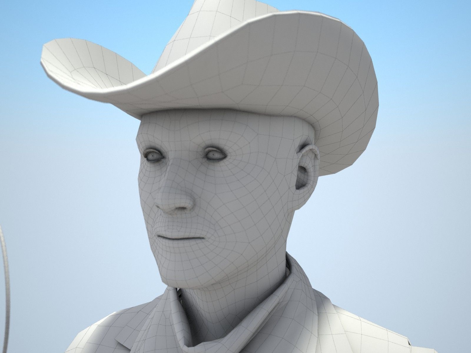 Cowboy metal shield with bull head 3D model_25