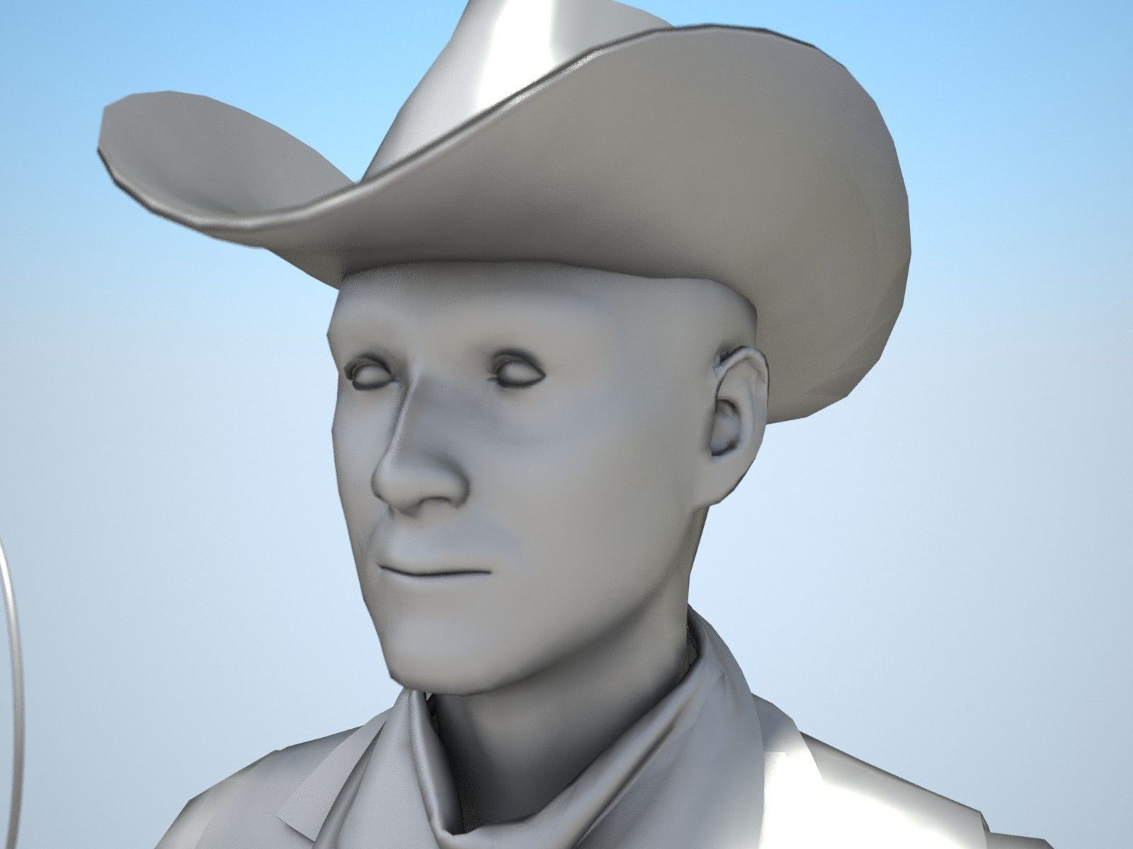 Cowboy metal shield with bull head 3D model_20