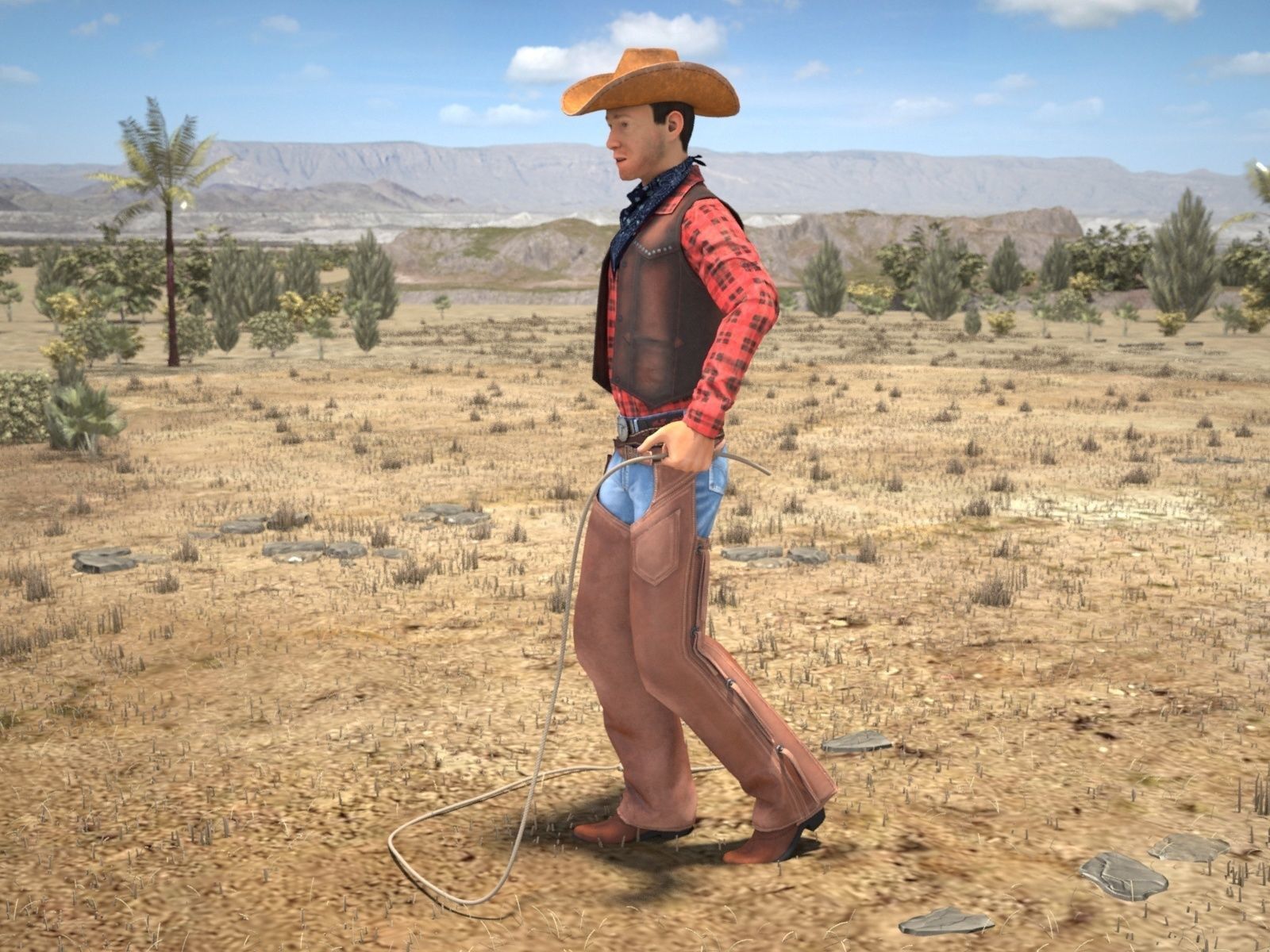 Cowboy metal shield with bull head 3D model_10