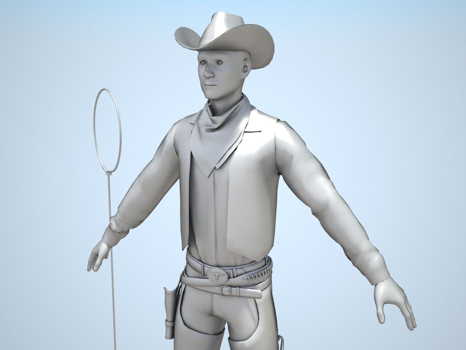 Cowboy metal shield with bull head 3D model_21