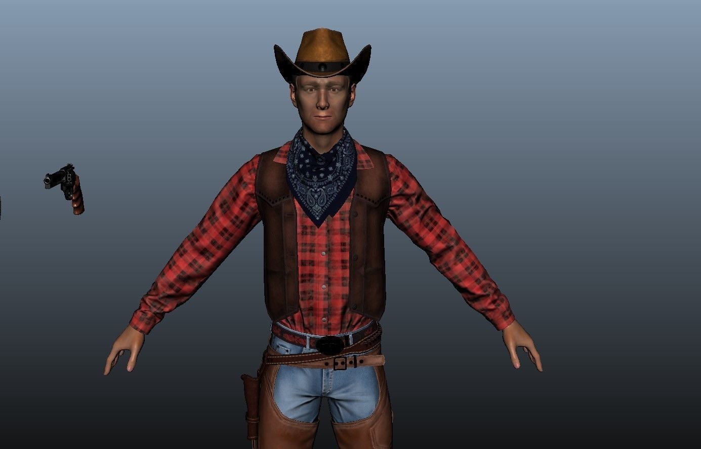 Cowboy metal shield with bull head 3D model_15