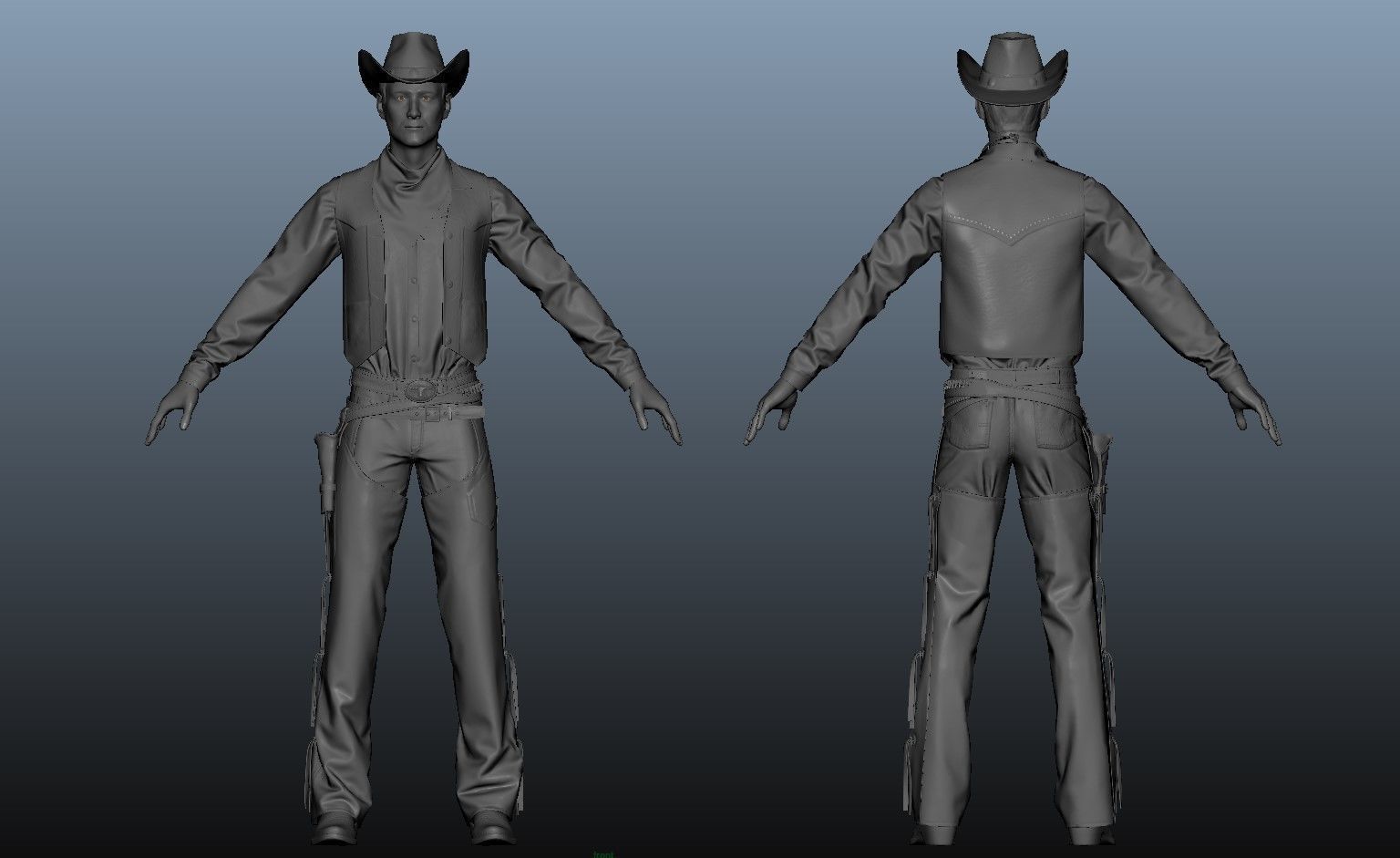 Cowboy metal shield with bull head 3D model_17