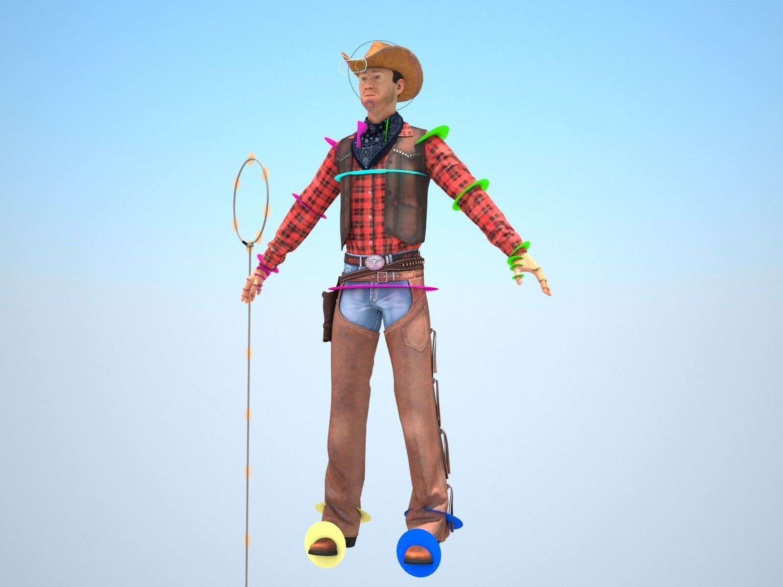 Cowboy metal shield with bull head 3D model_9