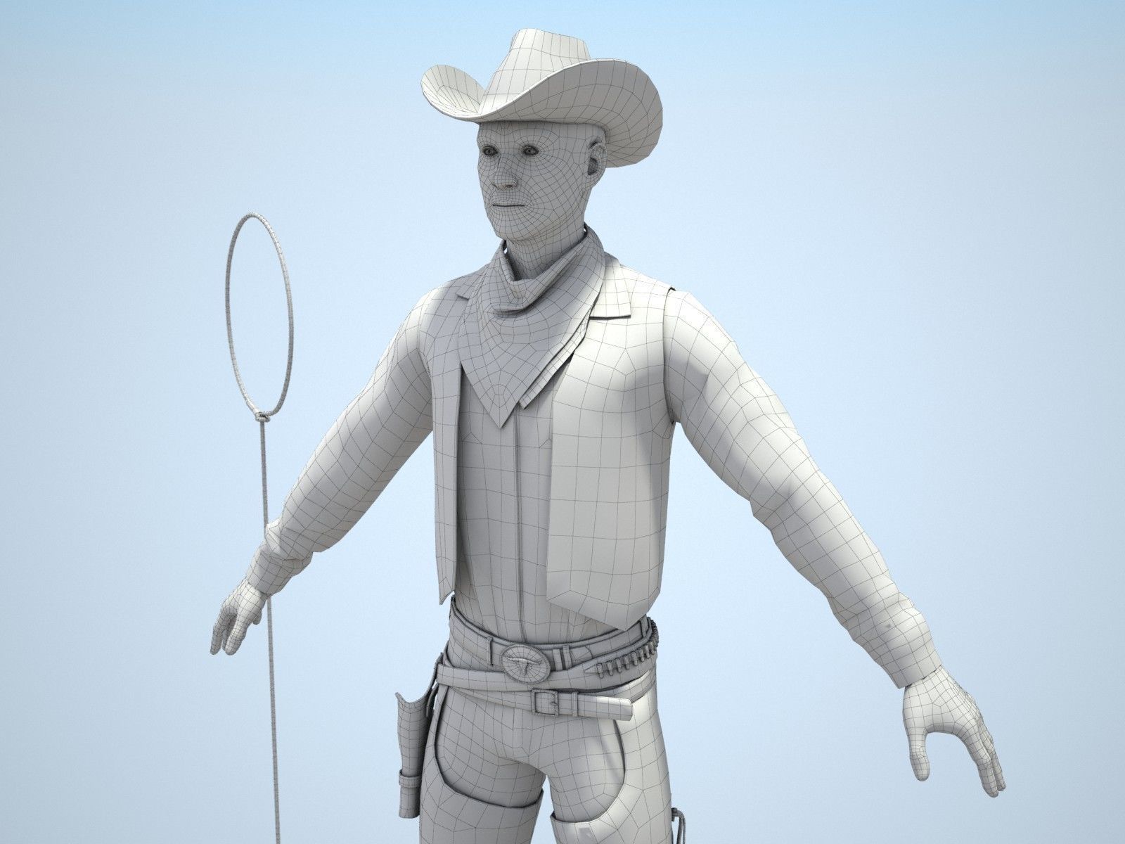 Cowboy metal shield with bull head 3D model_24