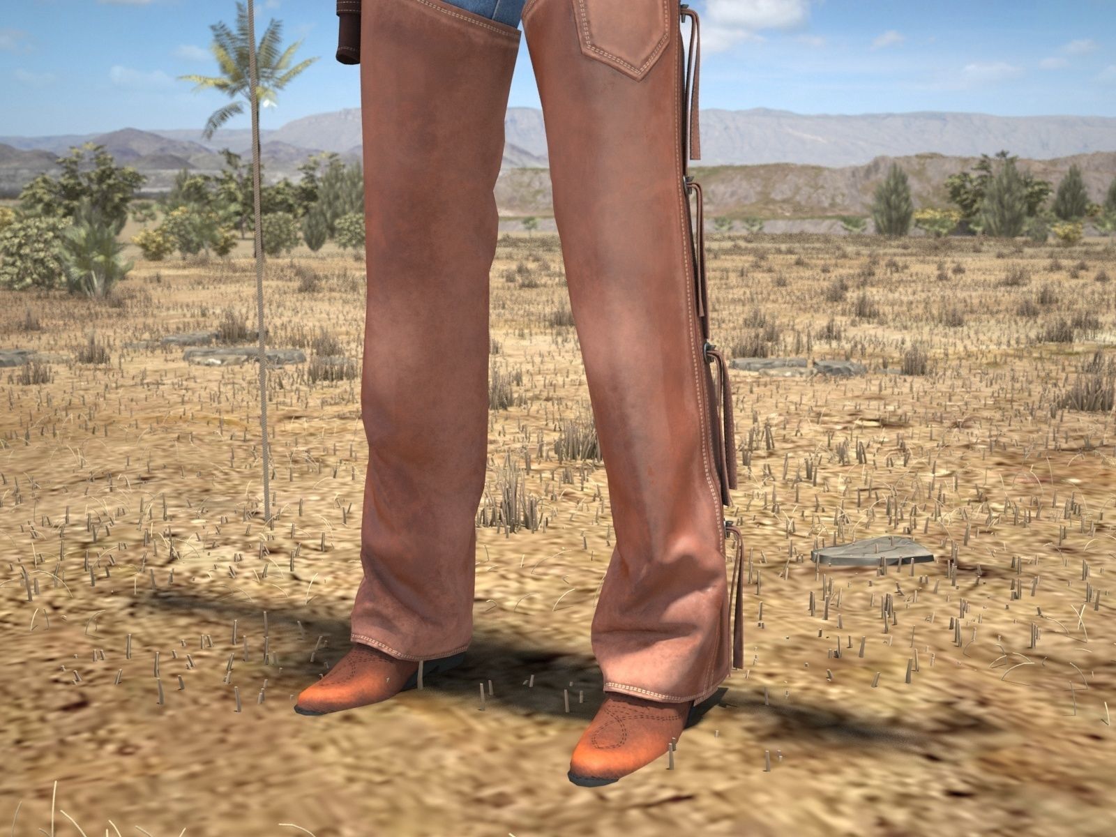 Cowboy metal shield with bull head 3D model_4