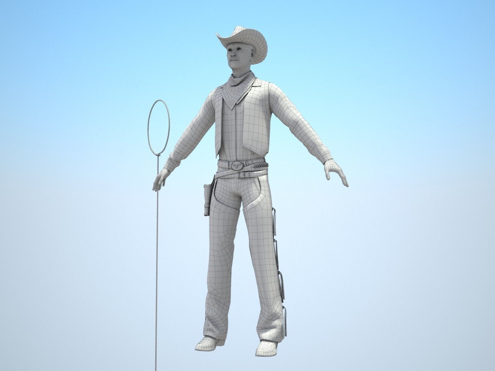 Cowboy metal shield with bull head 3D model_23