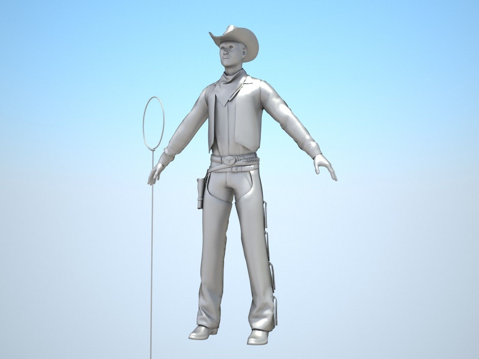 Cowboy metal shield with bull head 3D model_19