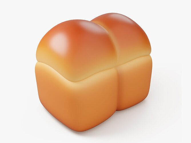 Soft Square Bread Loaf 3D model