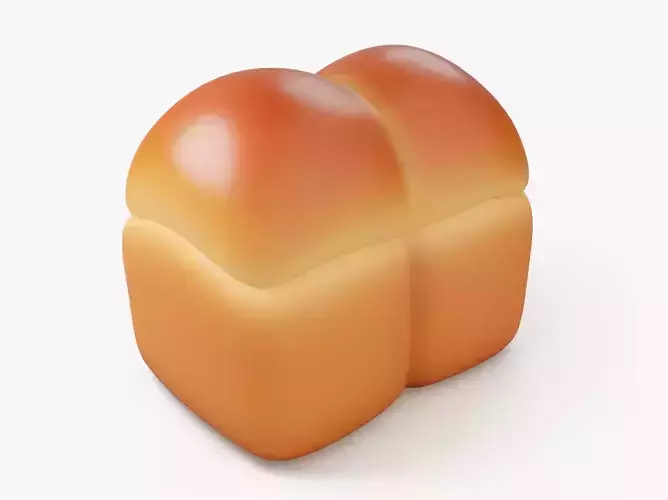 Soft Square Bread Loaf 3D model