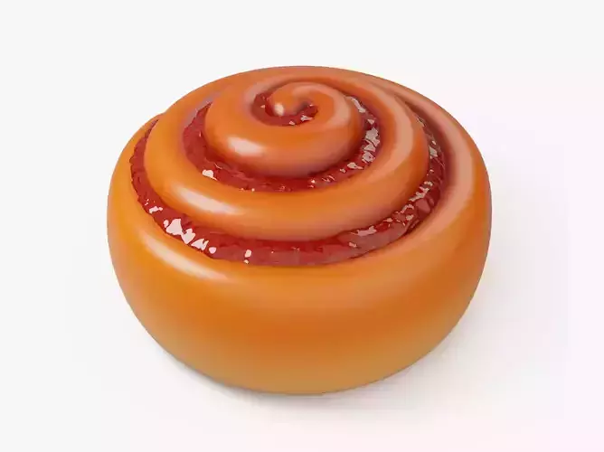 Cinnamon Roll with Jam 3D model