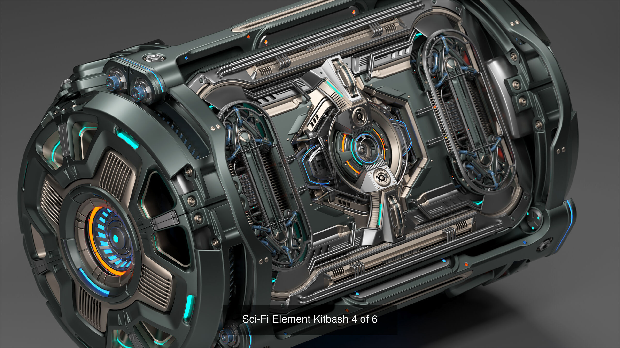 Sci-Fi Hard Surface Kitbash Set - 4 in 1 3D Model Collection_5