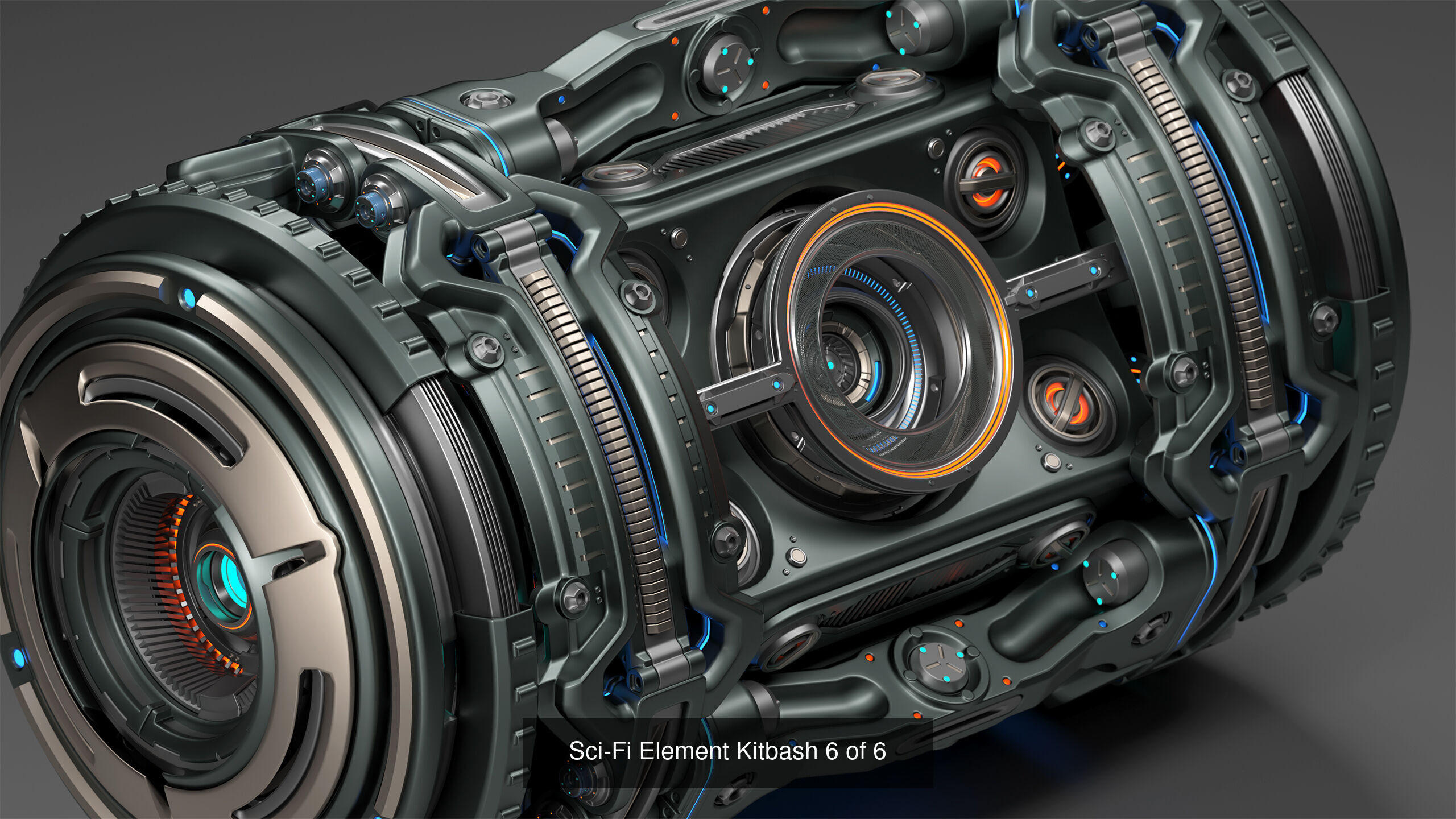 Sci-Fi Hard Surface Kitbash Set - 4 in 1 3D Model Collection_6