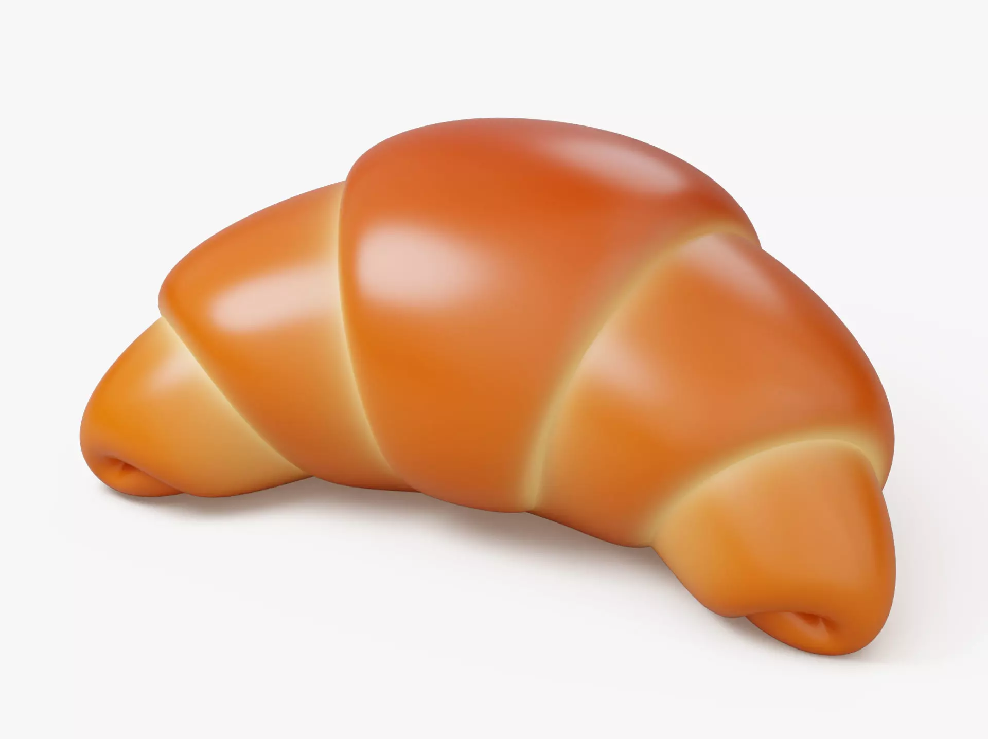 Cartoon Croissant Bun 3D model