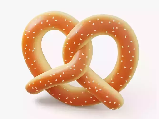Glossy Pretzel Bun 3D model
