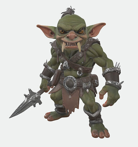 Tribal Goblin Warrior 3D Model Free low-poly 3D model