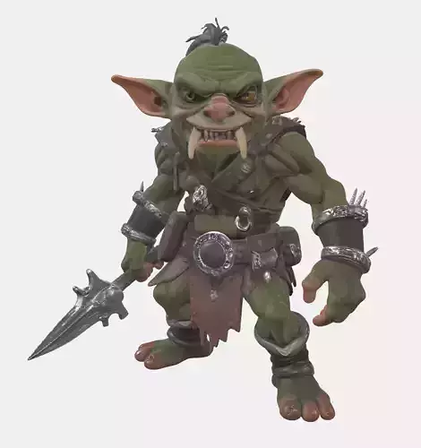 Tribal Goblin Warrior 3D Model