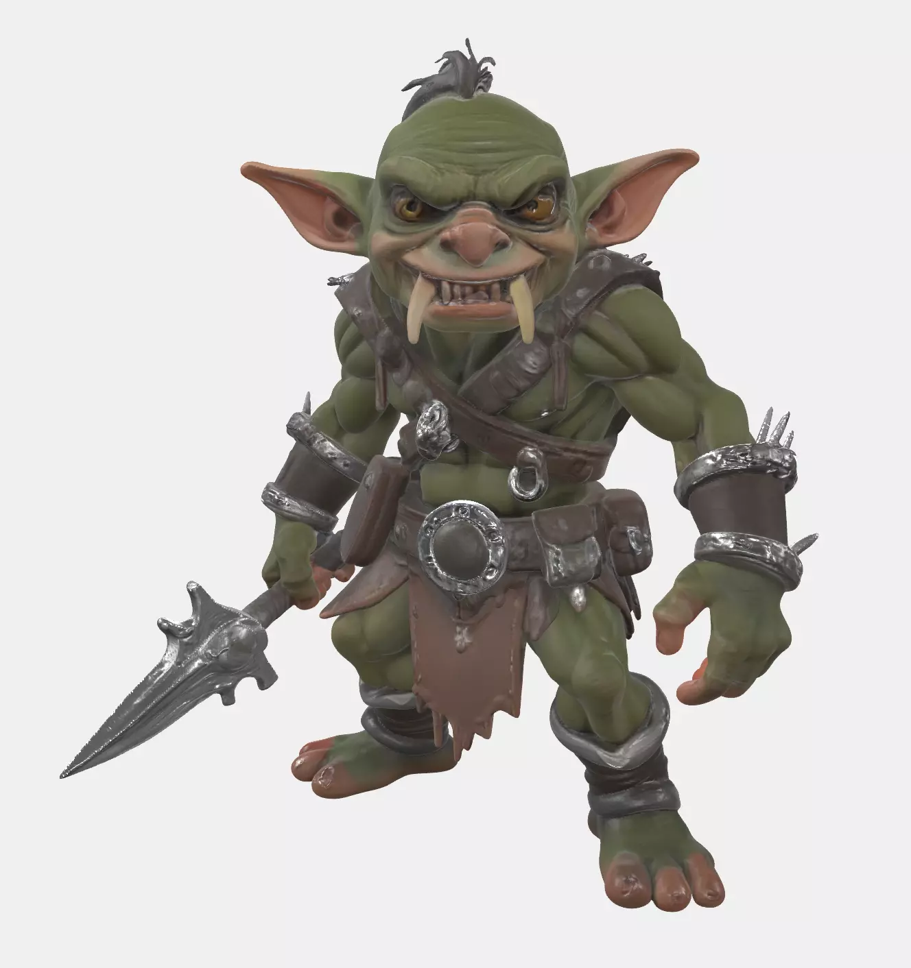 Tribal Goblin Warrior 3D Model Free low-poly 3D model
