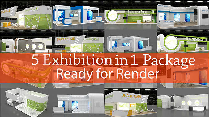 5 Exhibition booth 3D Model Collection