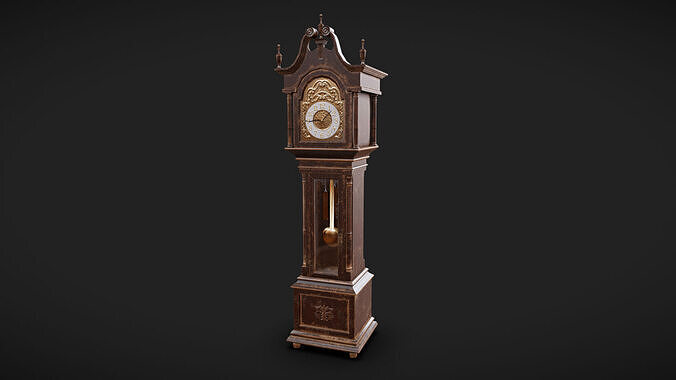 Vintage Clock Low-poly 3D model