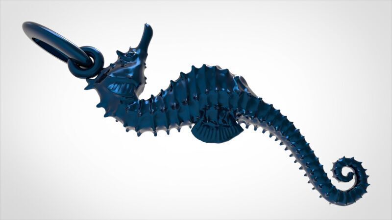 SUMMERTIME SEAHORSE PENDANT NECKLACE JEWELRY CHARM 3D print model_10