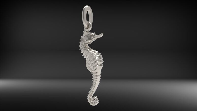 SUMMERTIME SEAHORSE PENDANT NECKLACE JEWELRY CHARM 3D print model_3