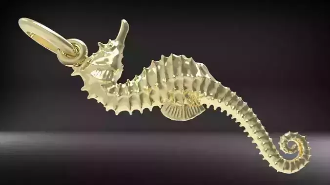 SUMMERTIME SEAHORSE PENDANT NECKLACE JEWELRY CHARM 3D print model