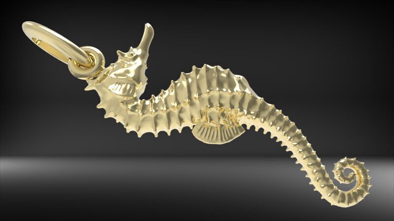 SUMMERTIME SEAHORSE PENDANT NECKLACE JEWELRY CHARM 3D print model_6