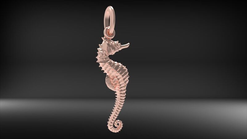 SUMMERTIME SEAHORSE PENDANT NECKLACE JEWELRY CHARM 3D print model_9