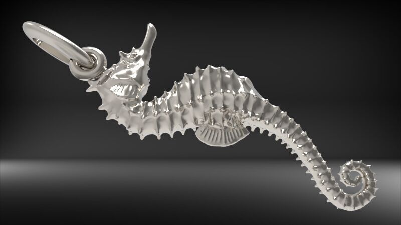 SUMMERTIME SEAHORSE PENDANT NECKLACE JEWELRY CHARM 3D print model_2