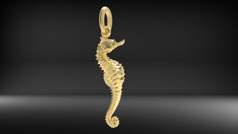 SUMMERTIME SEAHORSE PENDANT NECKLACE JEWELRY CHARM 3D print model_1