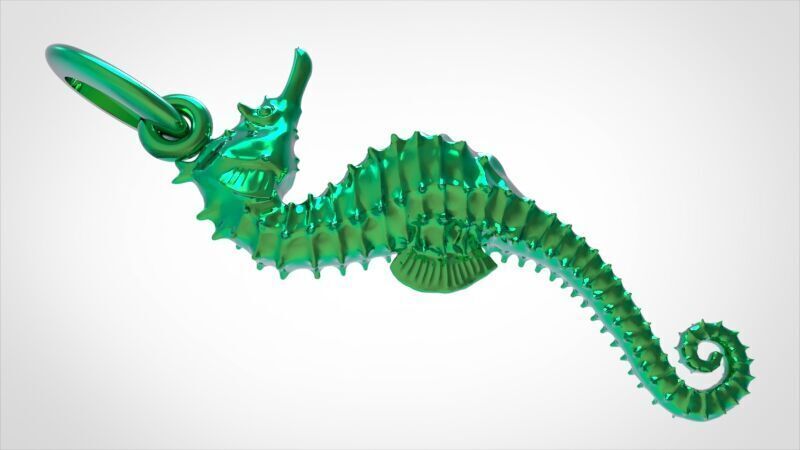 SUMMERTIME SEAHORSE PENDANT NECKLACE JEWELRY CHARM 3D print model_8