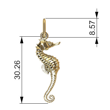 SUMMERTIME SEAHORSE PENDANT NECKLACE JEWELRY CHARM 3D print model_16