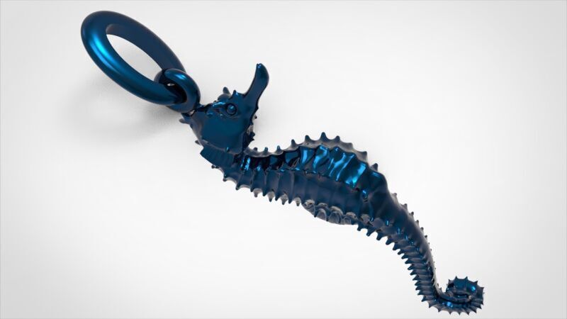 SUMMERTIME SEAHORSE PENDANT NECKLACE JEWELRY CHARM 3D print model_14