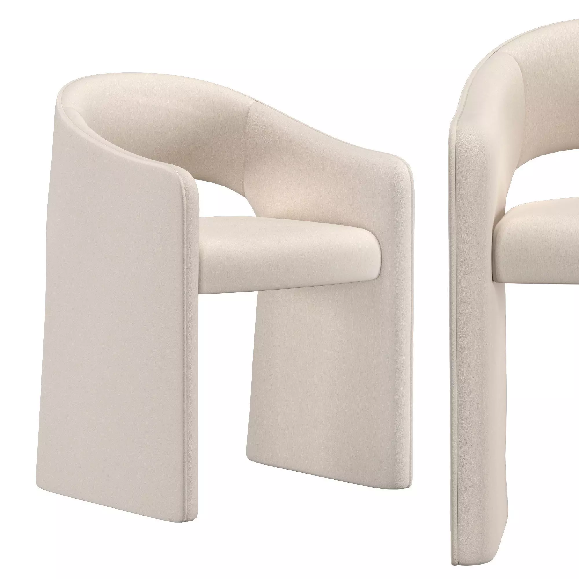 CORTA FABRIC DINING ARMCHAIR 3D model