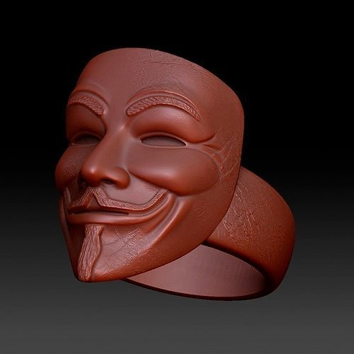 Vendetta Mask Ring 3D STL Size 22 3D print model