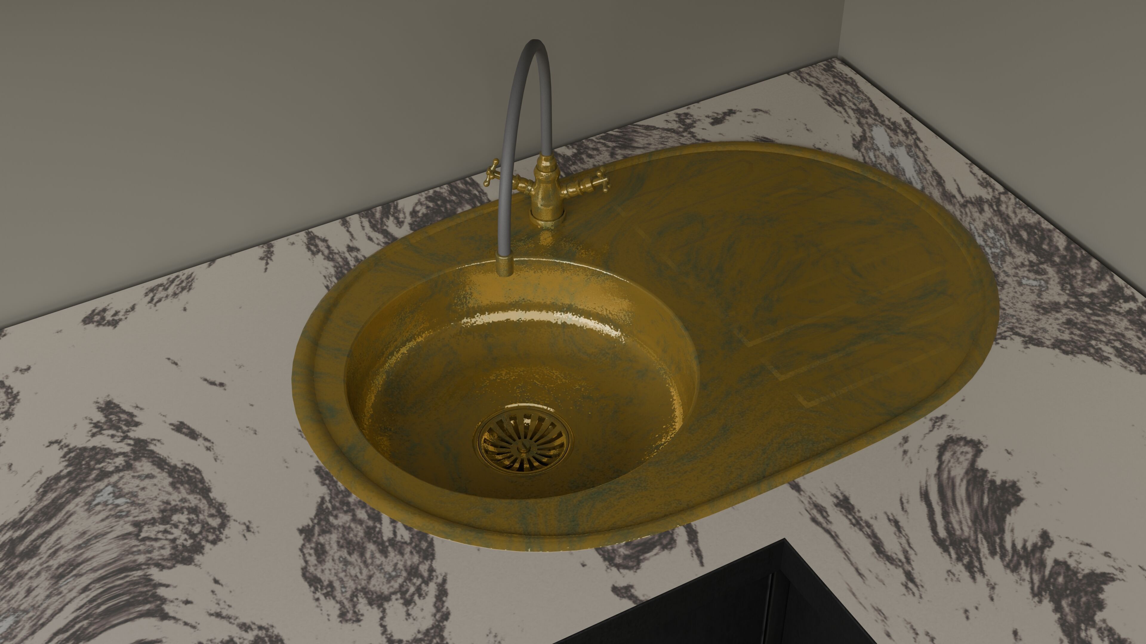 Kitchen Low-poly 3D model_3