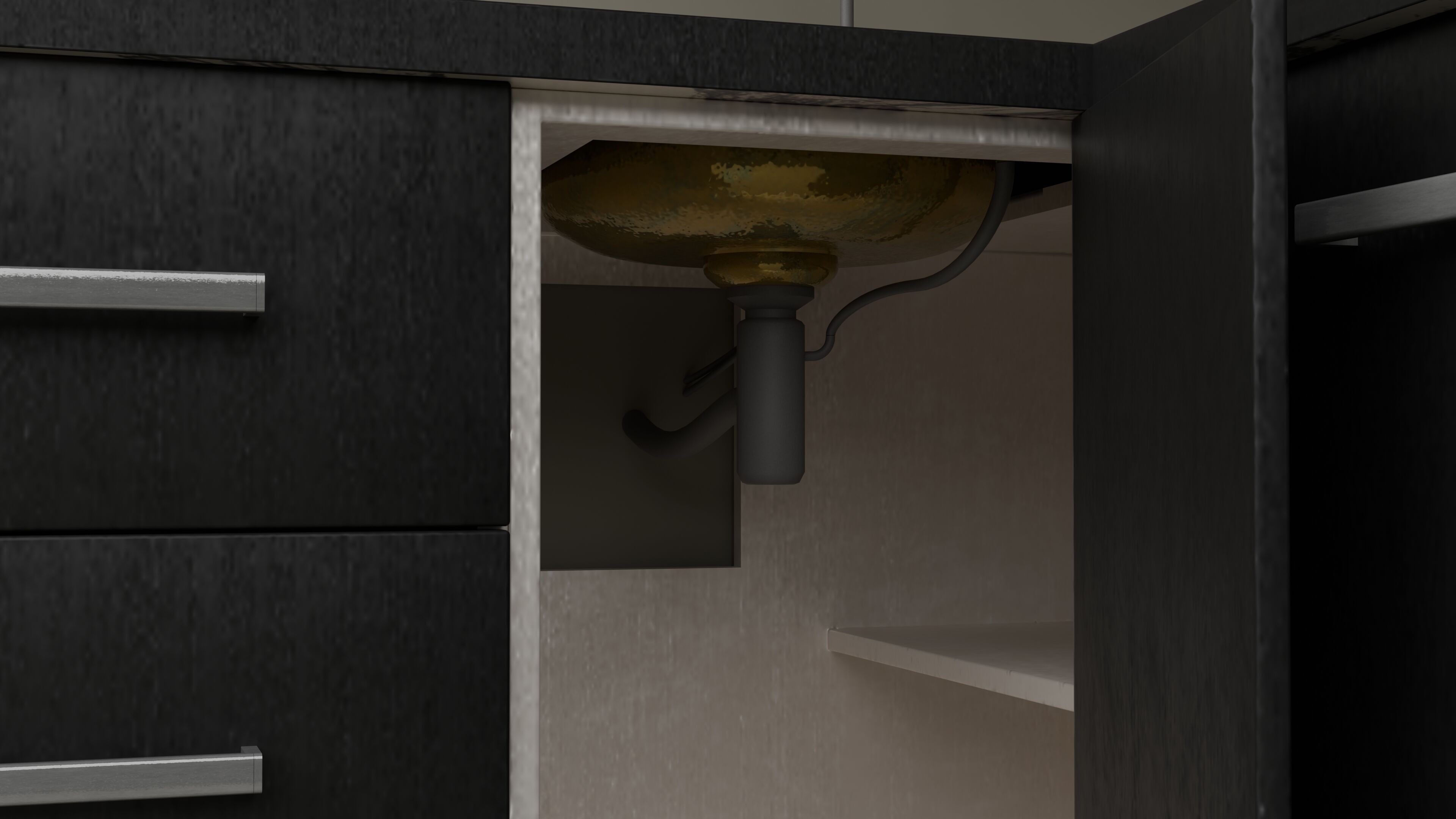 Kitchen Low-poly 3D model_4