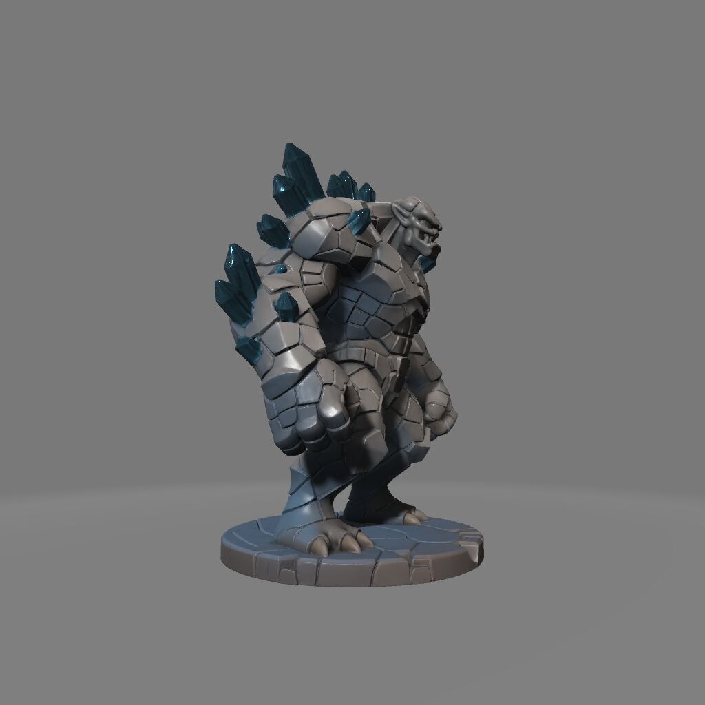 Crystal Spine Golem Elemental Monster 3D print model_2