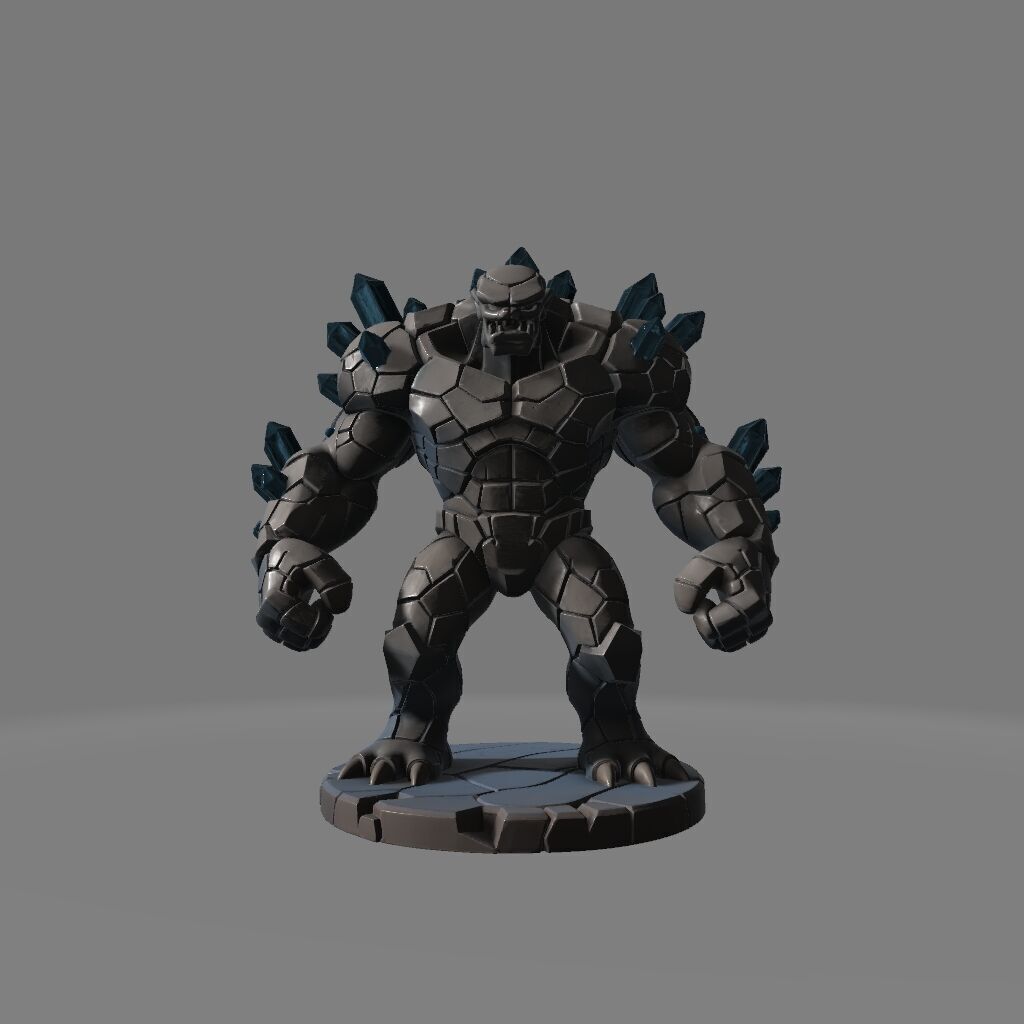 Crystal Spine Golem Elemental Monster 3D print model_1