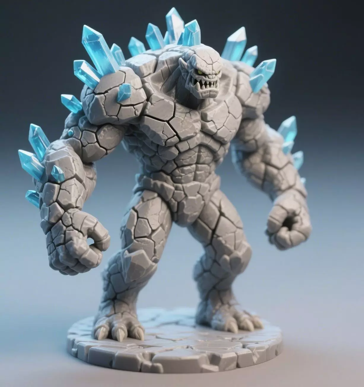 Crystal Spine Golem Elemental Monster 3D print model_0