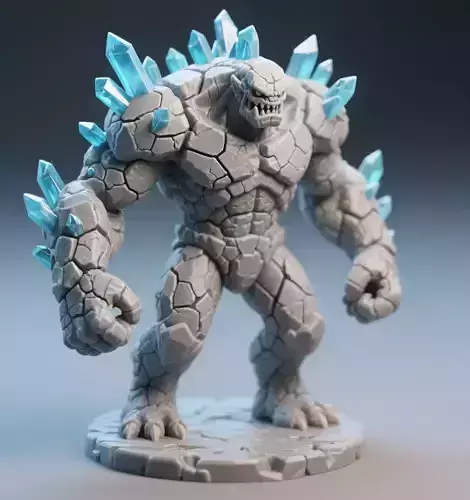 Crystal Spine Golem Elemental Monster 3D print model