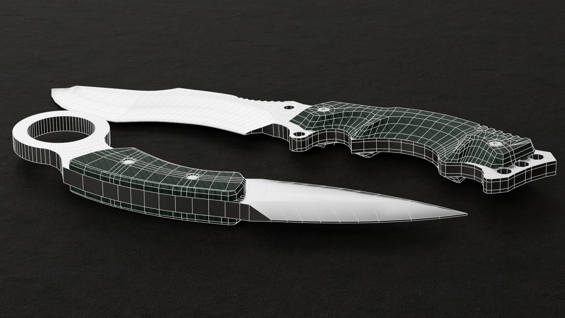 Tactical Blades Pack - Karambit and Combat Knife Free low-poly 3D model_4