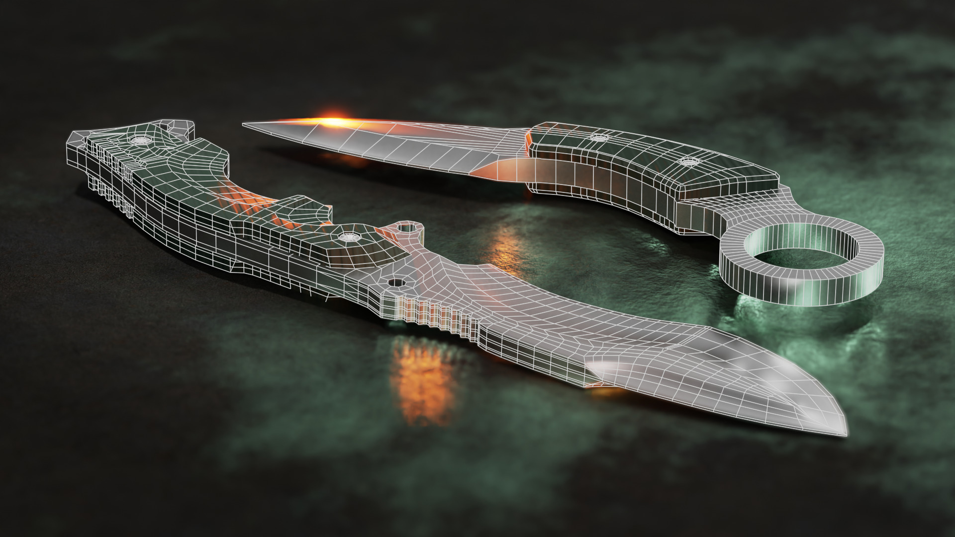 Tactical Blades Pack - Karambit and Combat Knife Free low-poly 3D model_1