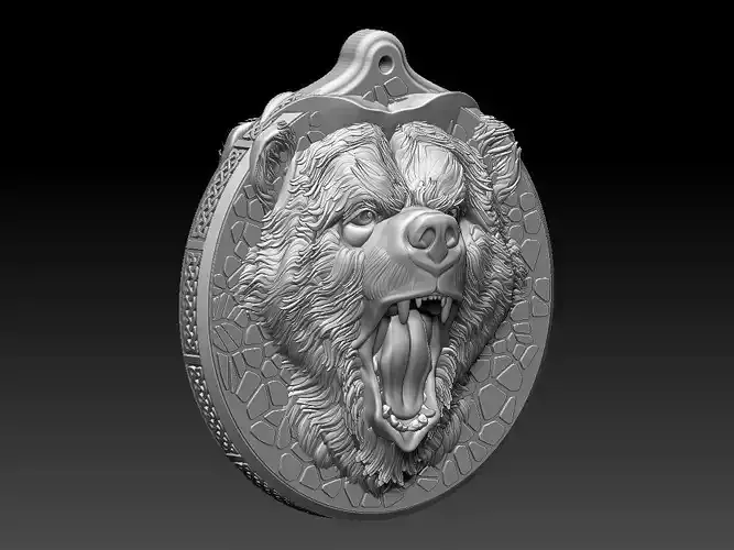 HM Bear Keychain Voronoi 03