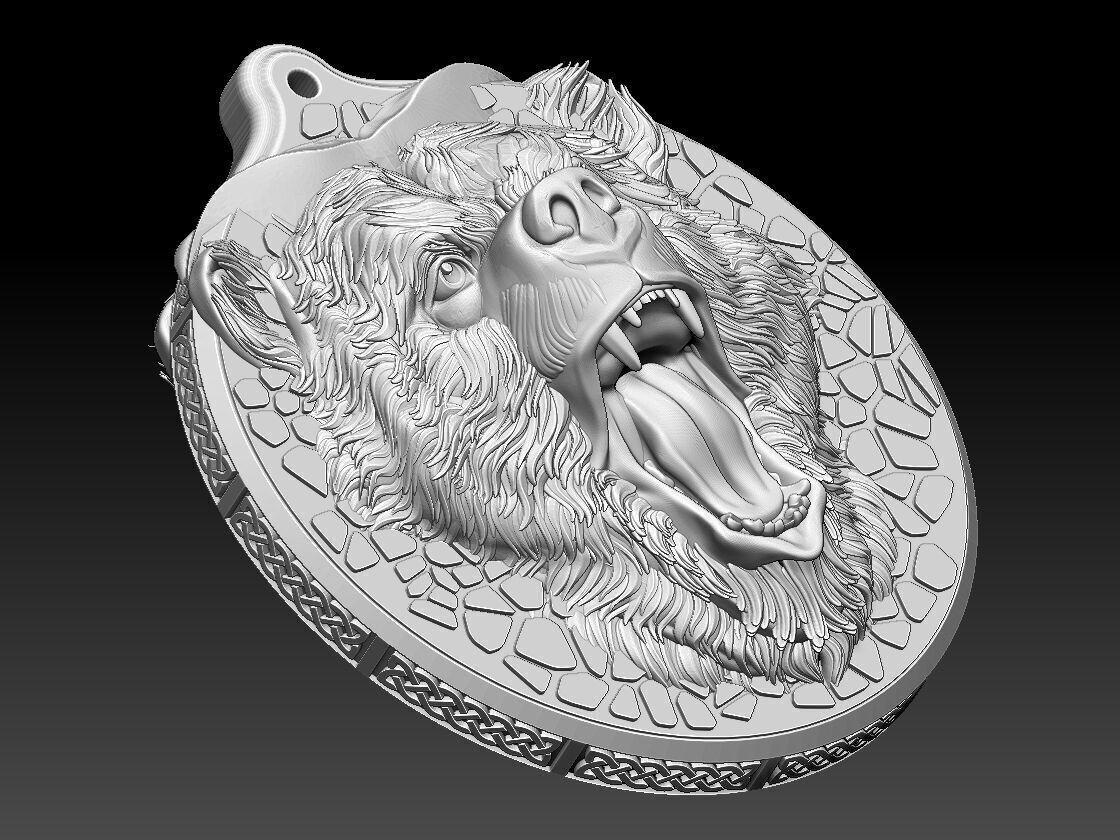 HM Bear Keychain Voronoi 03 3D print model_13