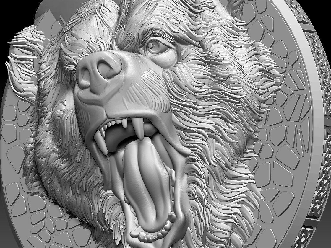 HM Bear Keychain Voronoi 03 3D print model_10