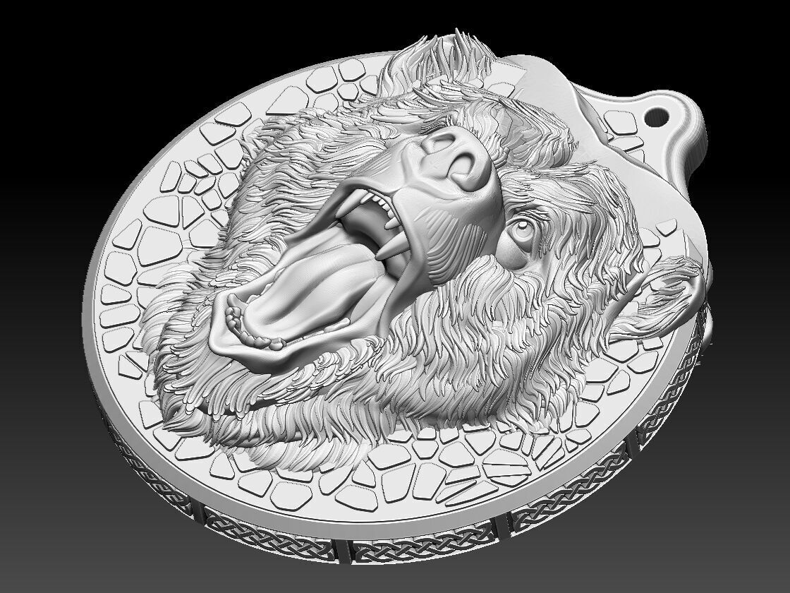 HM Bear Keychain Voronoi 03 3D print model_14