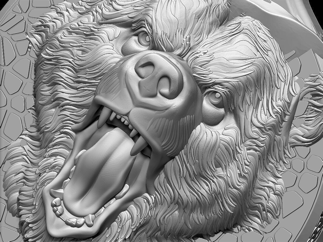 HM Bear Keychain Voronoi 03 3D print model_17